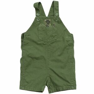 Carter’s Baby Overalls 12M Green Leopard Pocket Shortalls